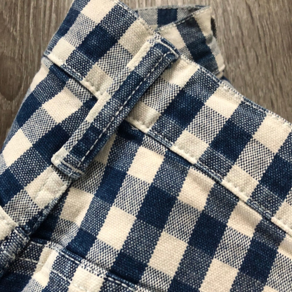 J Crew Jeans Womens 26 High Rise Vintage Straight Gingham Blue White Check NEW - Picture 14 of 16